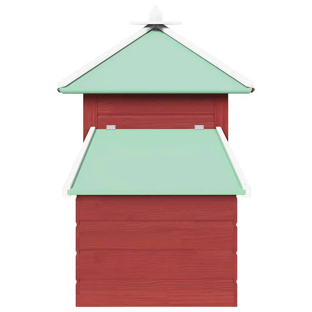 Wooden Red Chicken Coop with Nesting Box and Spacious Run Area 190x72x102cm