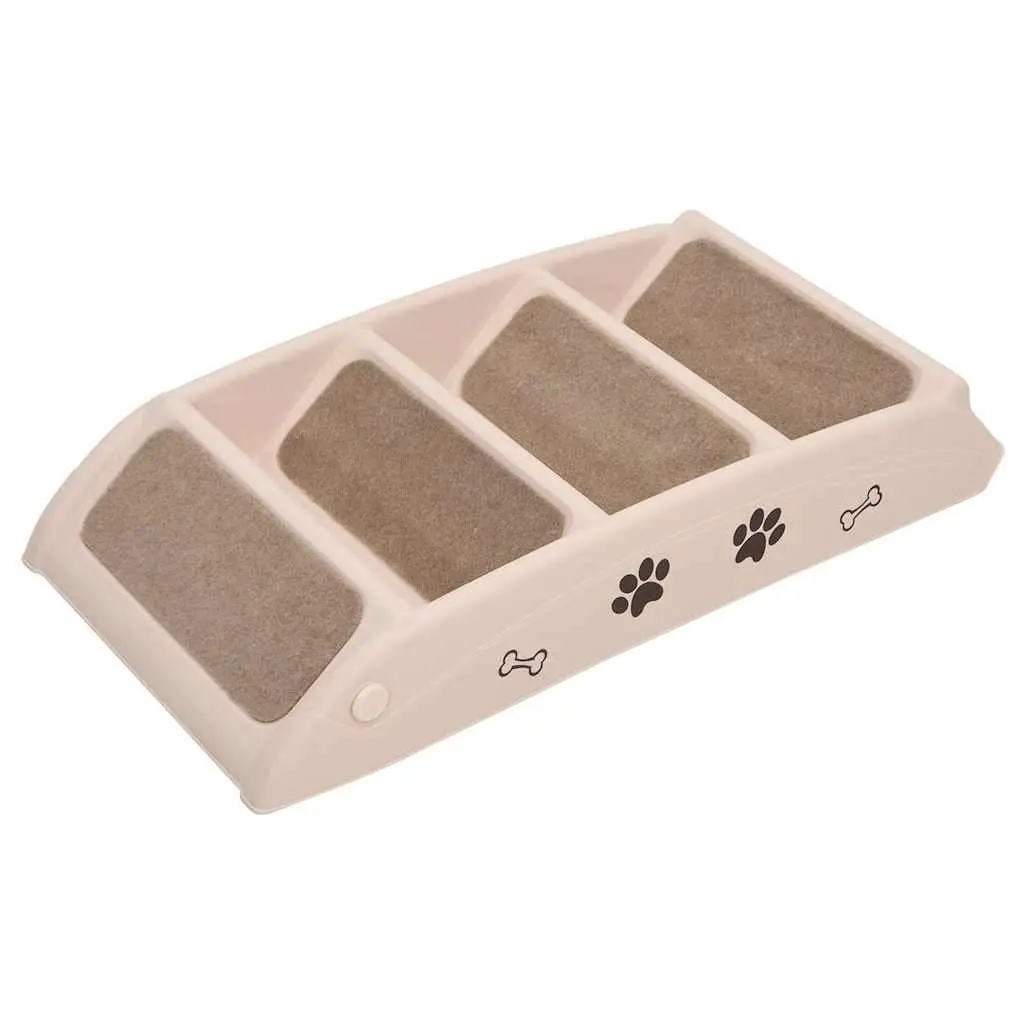 Folding Pet Stairs Ramp for Small Large Dogs Cats Cream 62 x 40 x 49.5 cm