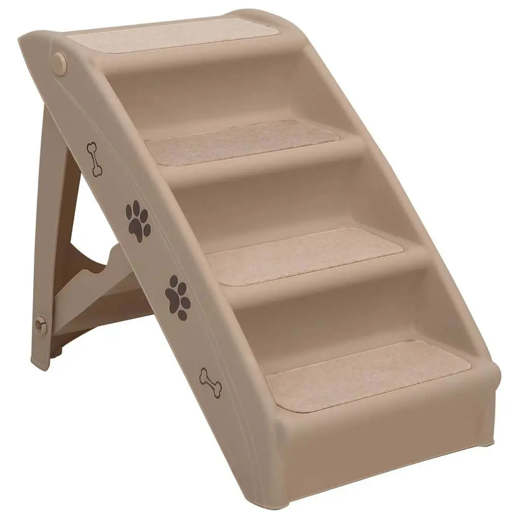 Folding Pet Stairs Brown Small Large Dogs Cats Bed Sofa Ramp Steps Ladder