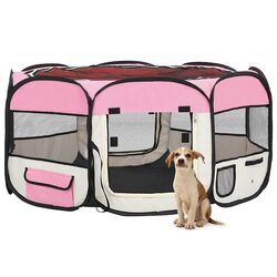 Your Friendly Pink Foldable Dog Playpen Awaits