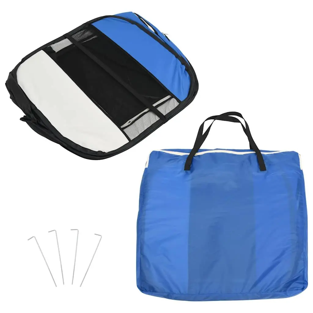 Foldable Dog Playpen Portable Blue 90x90x58cm