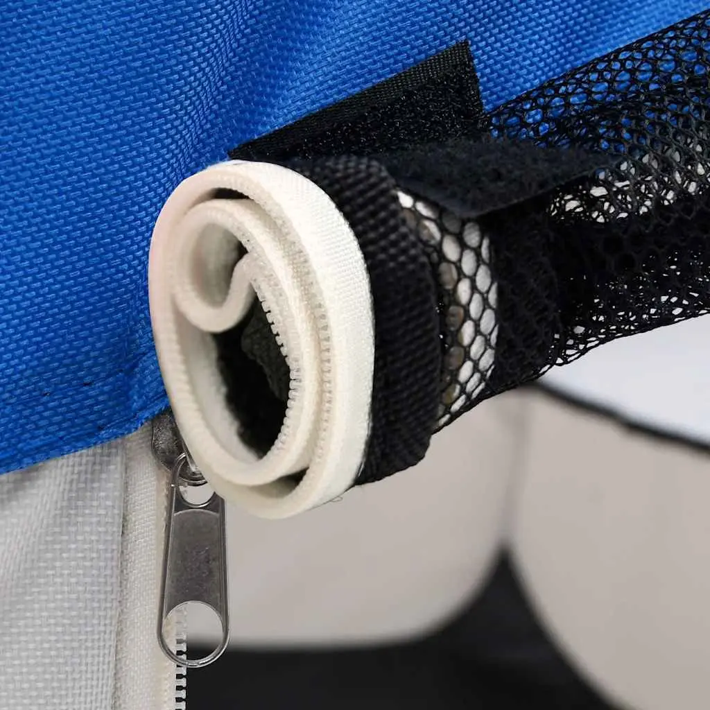 Foldable Dog Playpen Portable Blue 90x90x58cm