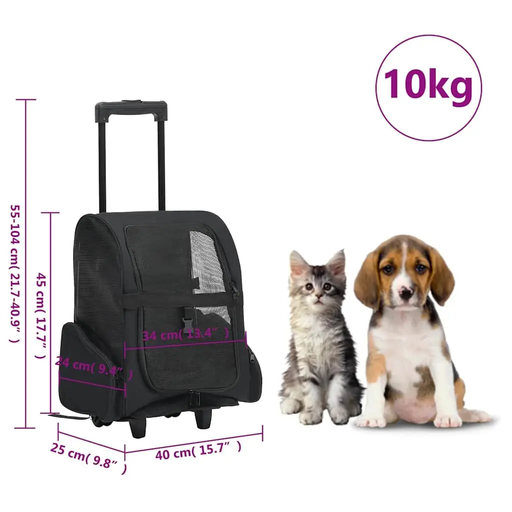 Foldable Pet Trolley Lightweight Ventilated Carrier Backpack Handbag for Small Dogs