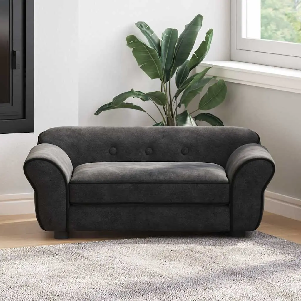 Dog Sofa Bed Plush Cushion Black Small Animals 72 x 45 x 30 cm