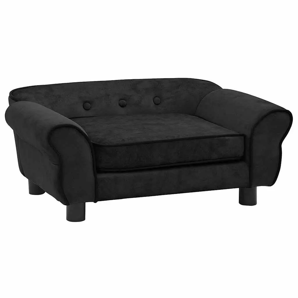 Dog Sofa Bed Plush Cushion Black Small Animals 72 x 45 x 30 cm