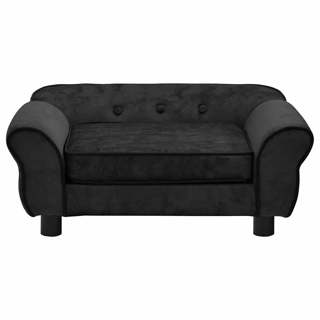 Dog Sofa Bed Plush Cushion Black Small Animals 72 x 45 x 30 cm