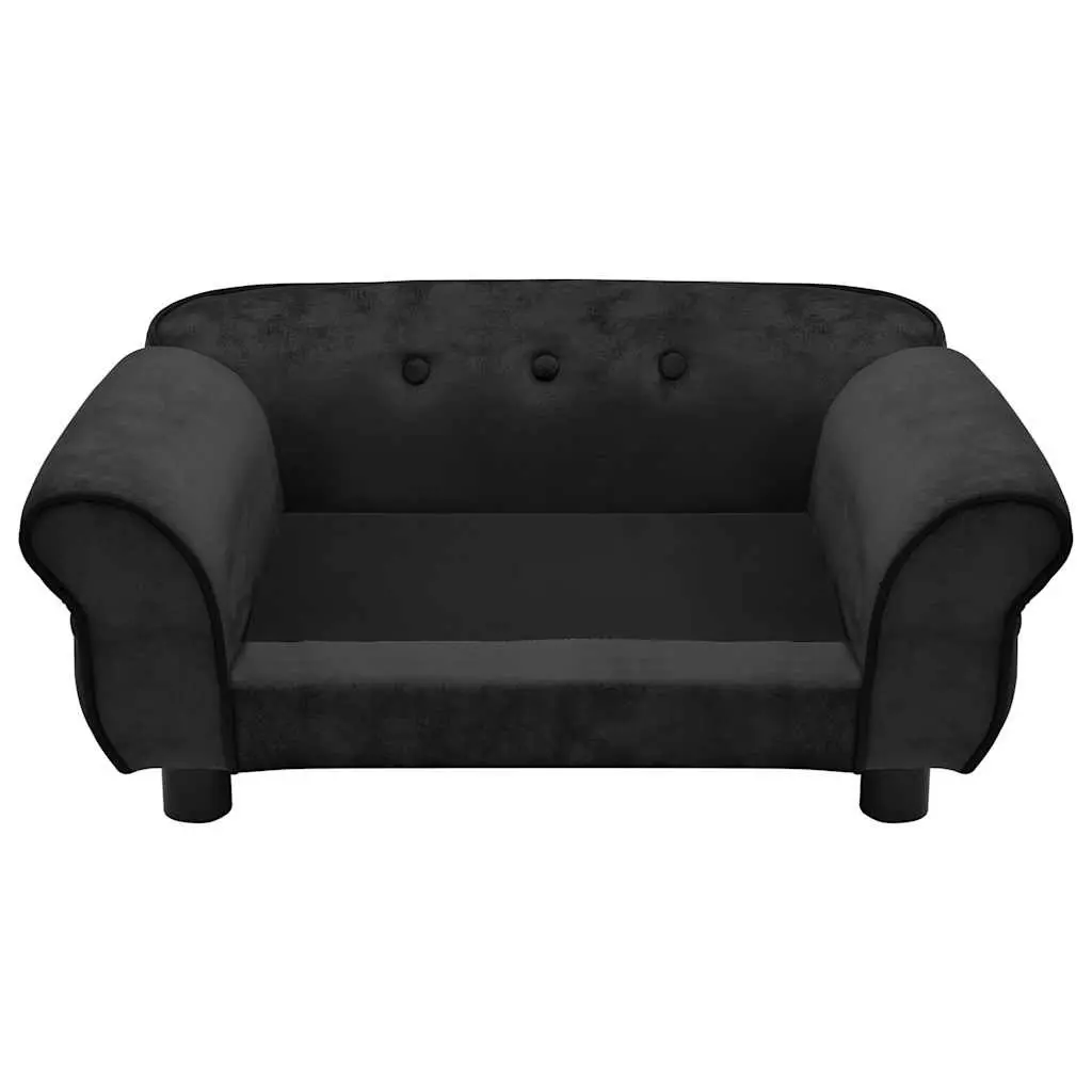 Dog Sofa Bed Plush Cushion Black Small Animals 72 x 45 x 30 cm