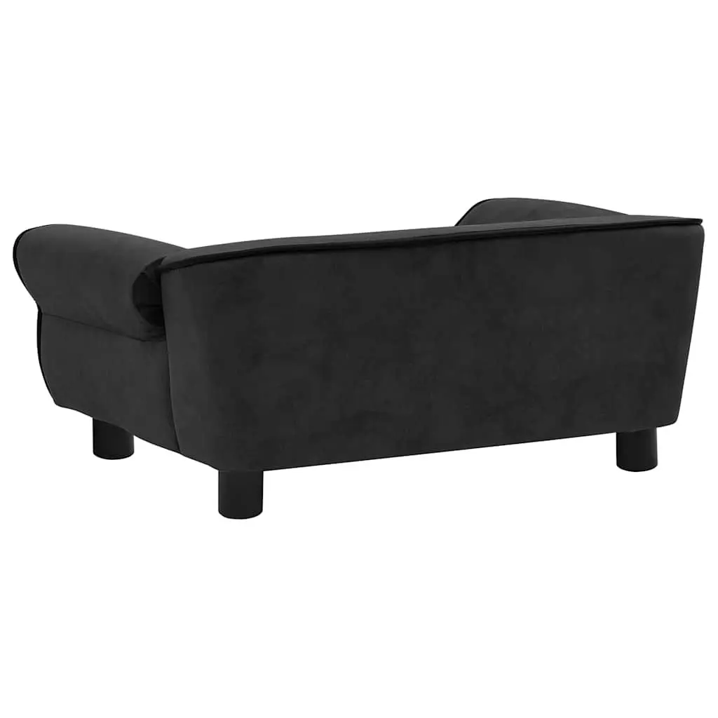 Dog Sofa Bed Plush Cushion Black Small Animals 72 x 45 x 30 cm