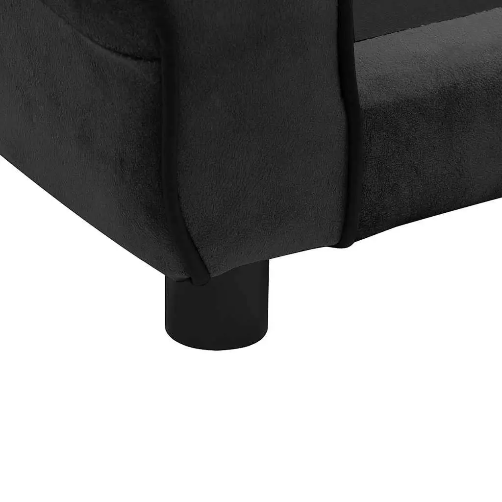 Dog Sofa Bed Plush Cushion Black Small Animals 72 x 45 x 30 cm