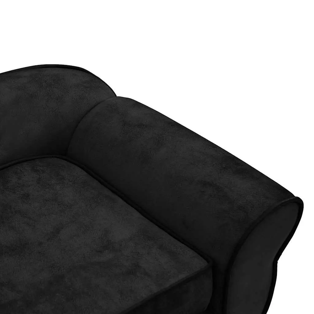 Dog Sofa Bed Plush Cushion Black Small Animals 72 x 45 x 30 cm