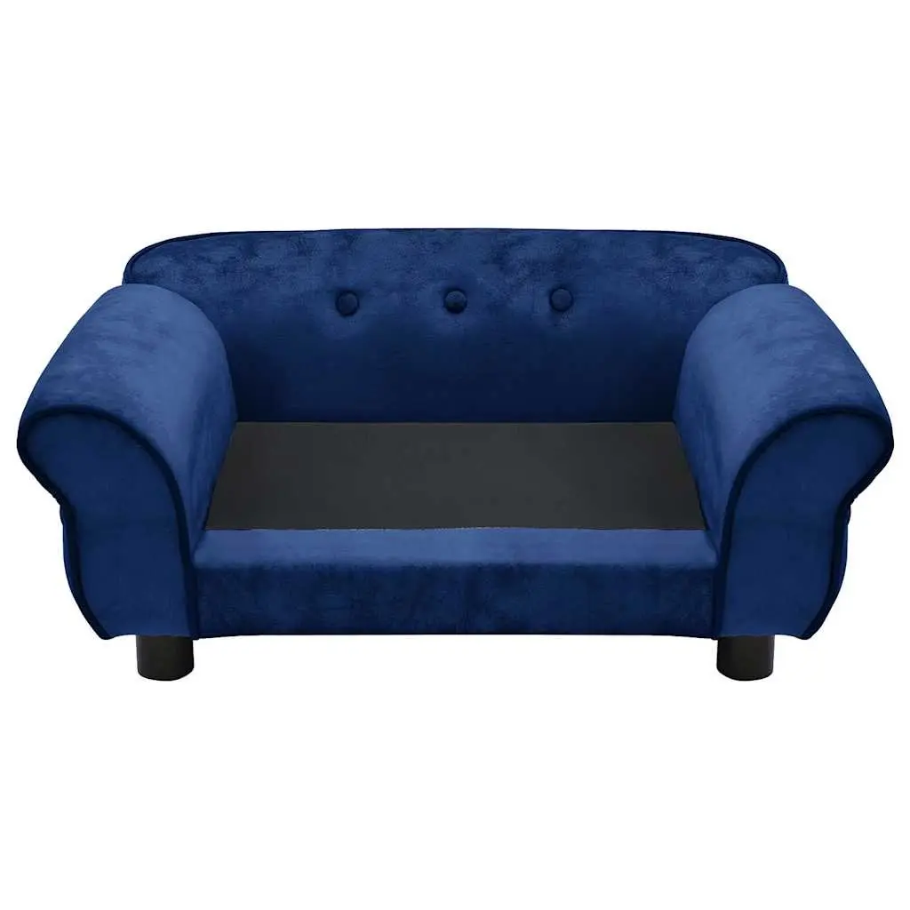 Dog Sofa Bed Plush Washable Cover Blue Small