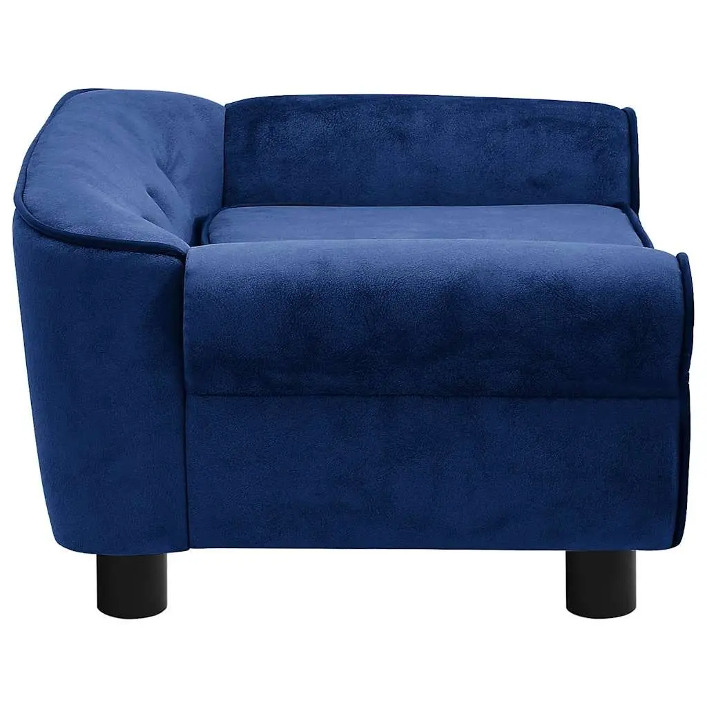 Dog Sofa Bed Plush Washable Cover Blue Small