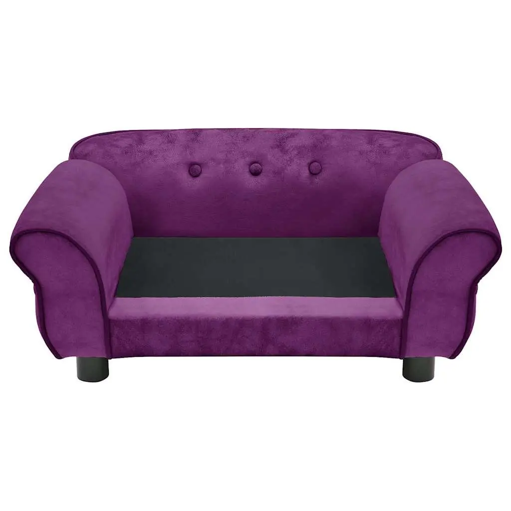 Dog Sofa Plush Cushion Bed for Small Pets Purple 72 x 45 x 30 cm