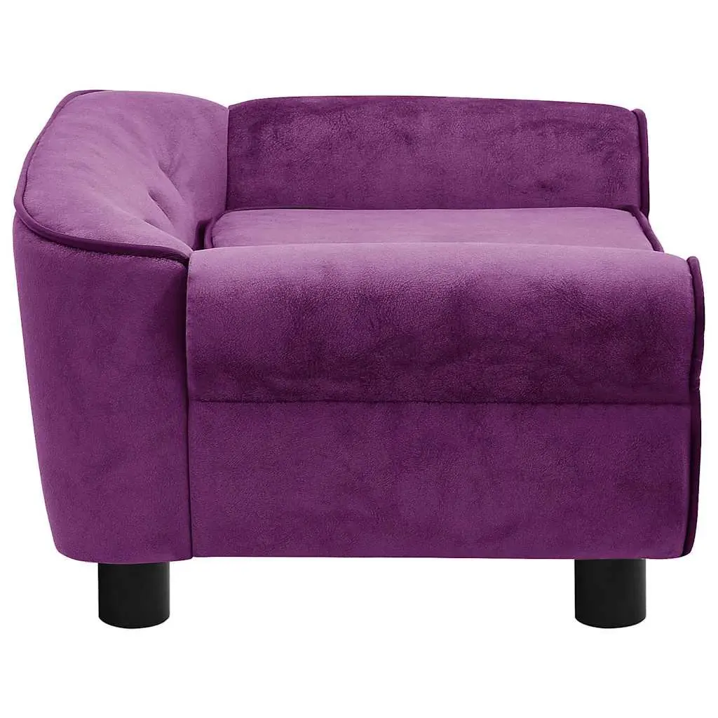Dog Sofa Plush Cushion Bed for Small Pets Purple 72 x 45 x 30 cm