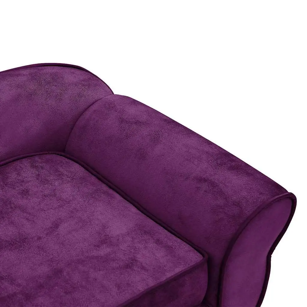 Dog Sofa Plush Cushion Bed for Small Pets Purple 72 x 45 x 30 cm