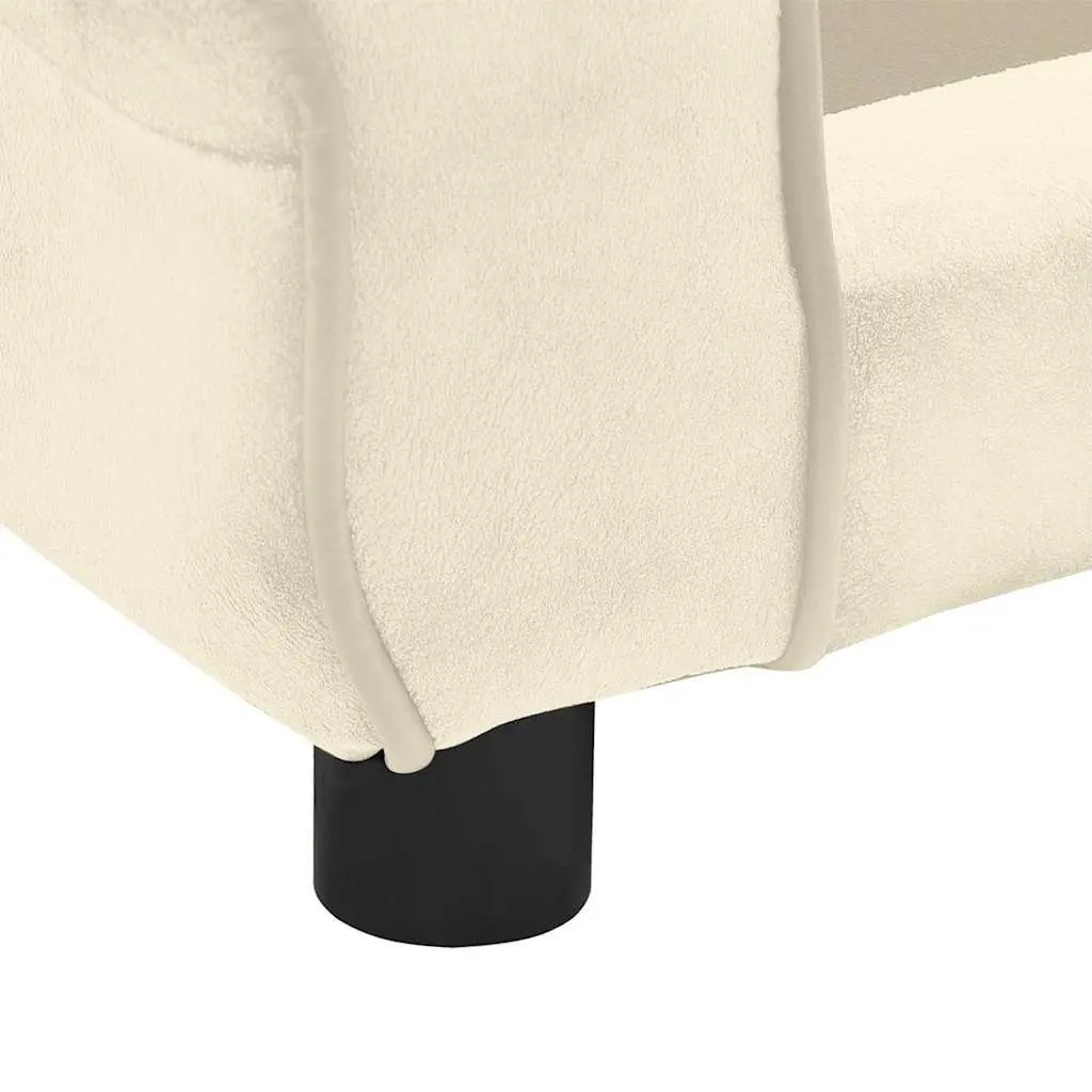 Dog Sofa Plush Cushion Cream Washable Cover Small Animals Cats 72 x 45 x 30 cm