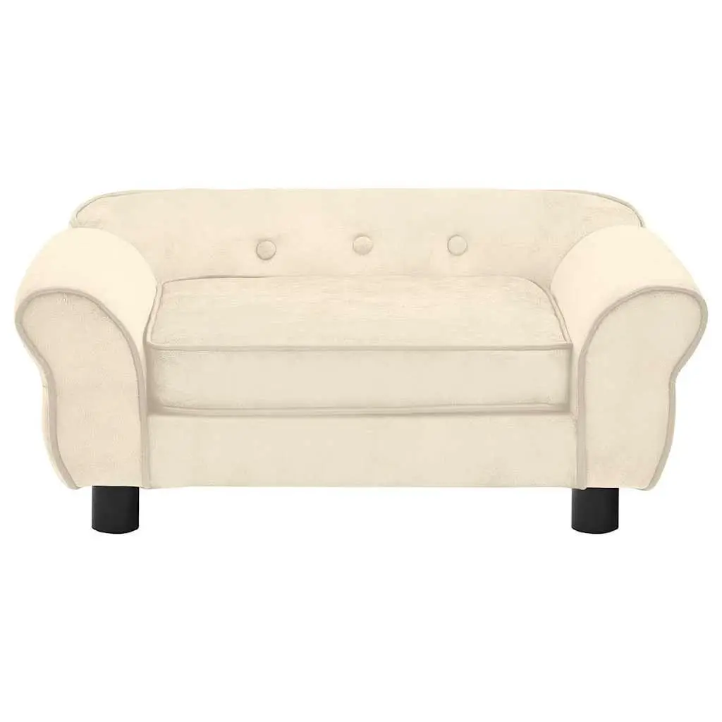Dog Sofa Plush Cushion Cream Washable Cover Small Animals Cats 72 x 45 x 30 cm