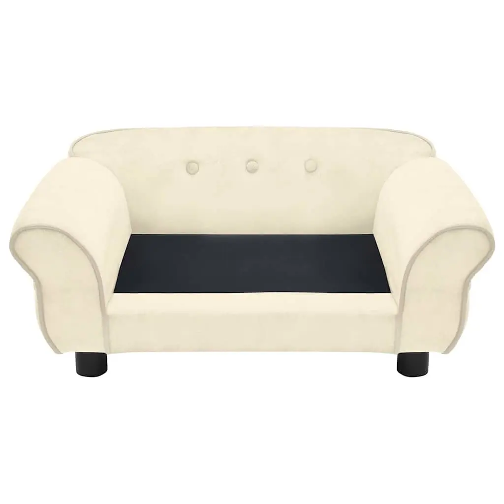 Dog Sofa Plush Cushion Cream Washable Cover Small Animals Cats 72 x 45 x 30 cm