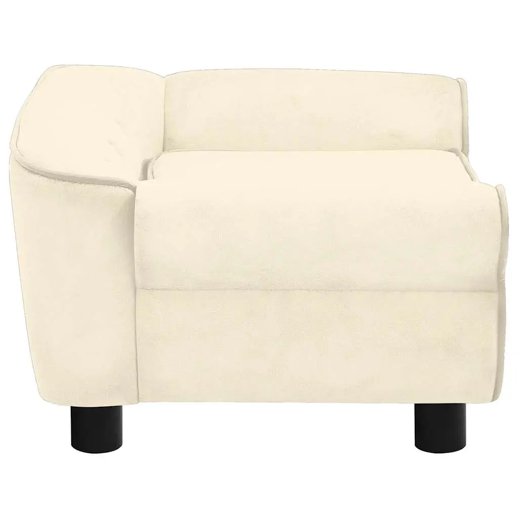 Dog Sofa Plush Cushion Cream Washable Cover Small Animals Cats 72 x 45 x 30 cm