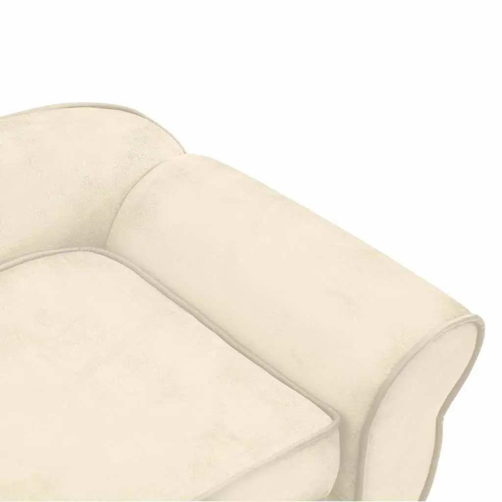 Dog Sofa Plush Cushion Cream Washable Cover Small Animals Cats 72 x 45 x 30 cm