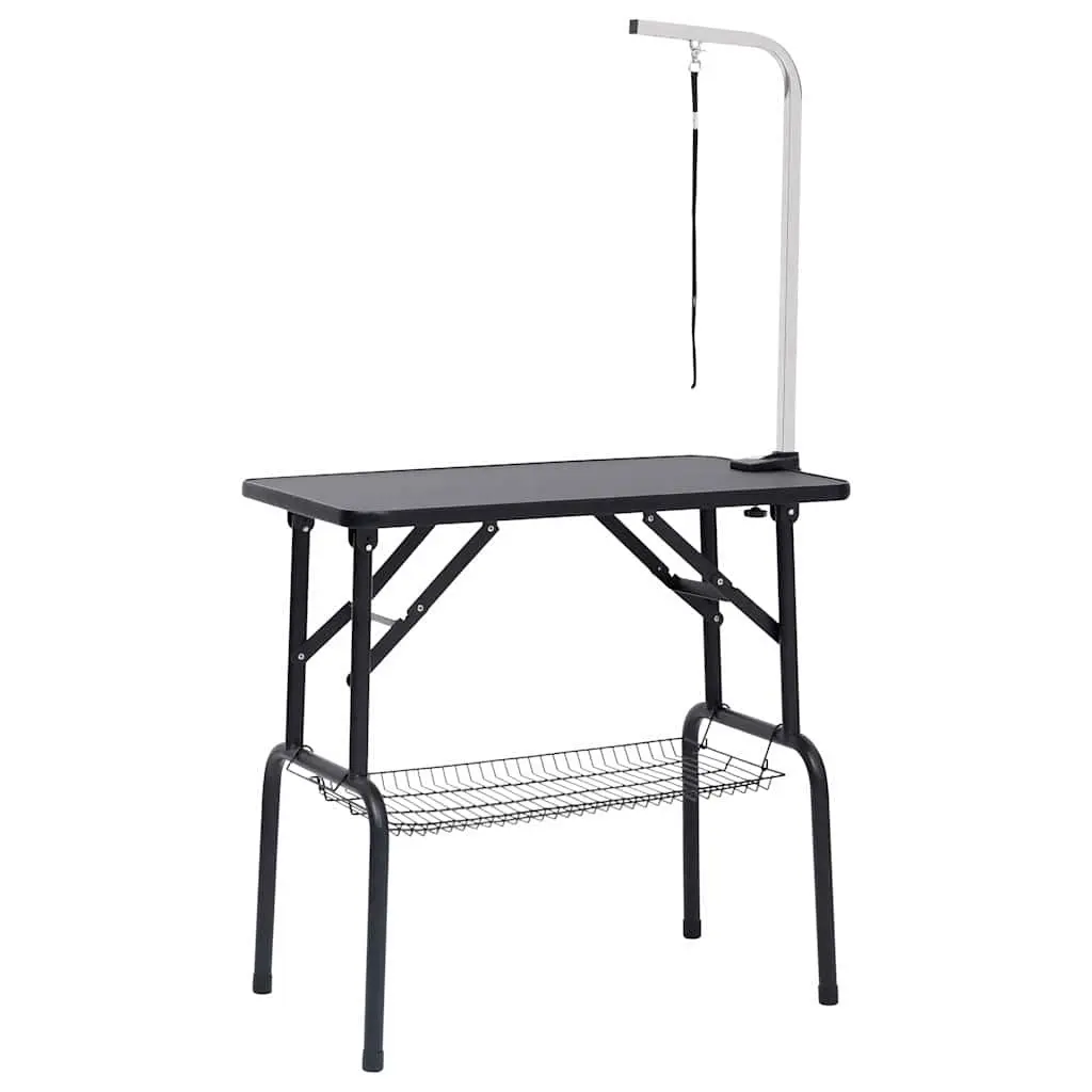 Dog Grooming Table Adjustable Height Foldable Non-Slip Tabletop Steel Legs