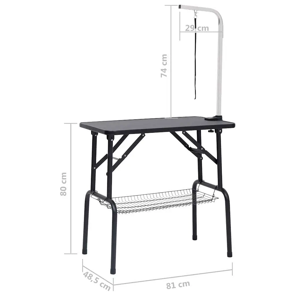 Dog Grooming Table Adjustable Height Foldable Non-Slip Tabletop Steel Legs