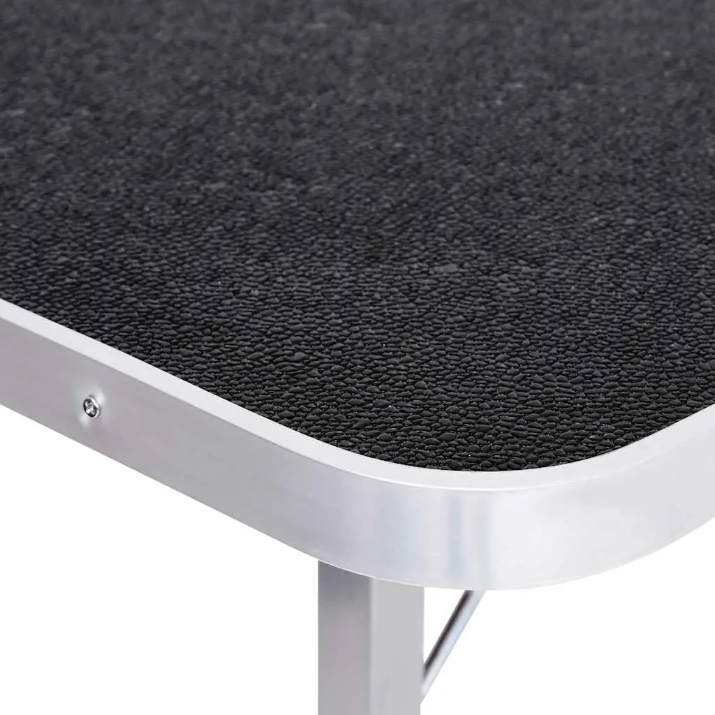 Dog Grooming Table Foldable Adjustable with Stainless Steel Arm Non-Slip Top and Storage Basket