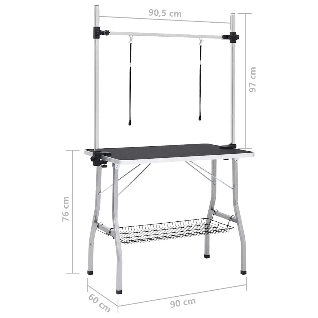 Dog Grooming Table Adjustable Height Foldable Non-Slip Tabletop