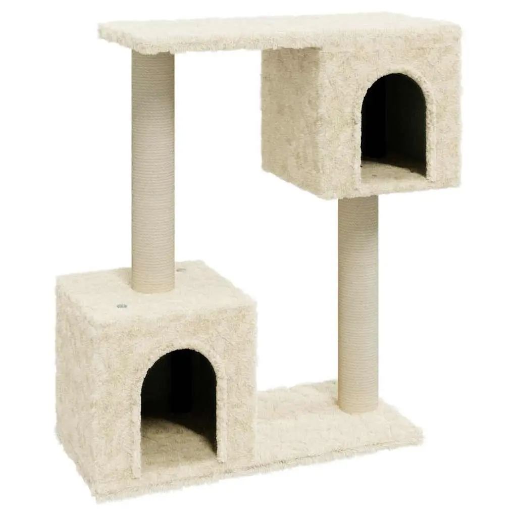 Cat Tree Scratching Posts Cream 60cm Multi-Level Climbing Perch House Platform Rest