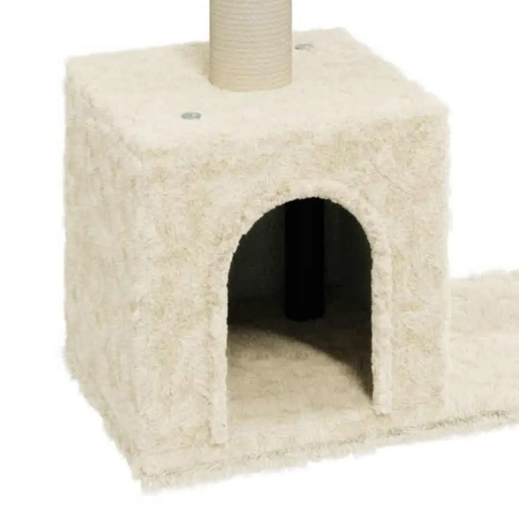 Cat Tree Scratching Posts Cream 60cm Multi-Level Climbing Perch House Platform Rest