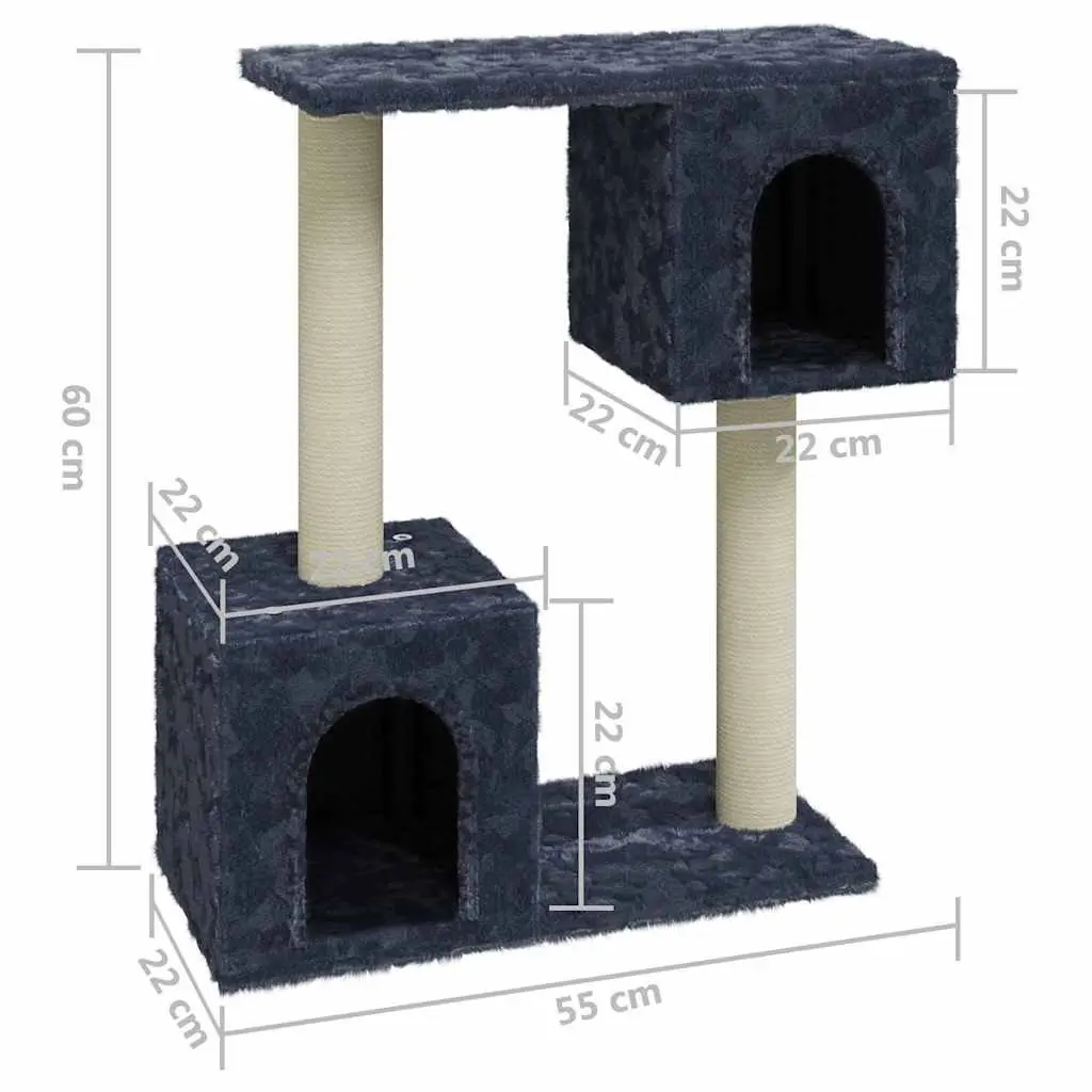 Cat Tree Multi-Level Dark Grey 60cm Scratching Post Climbing Perch House Furniture for Cats