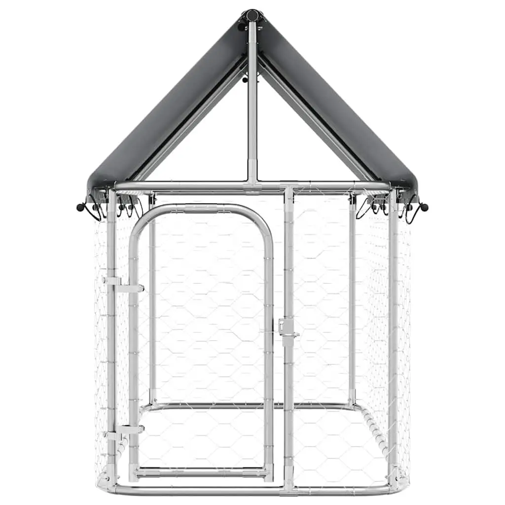 Dog Kennel Outdoor Steel Mesh Run Enclosure with Roof 200x100x150 cm