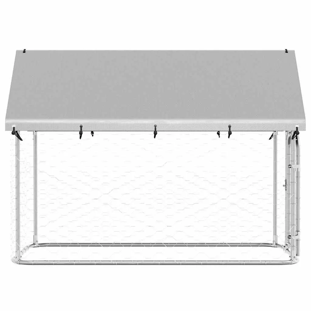 Dog Kennel Outdoor Steel Mesh Run Enclosure with Roof 200x100x150 cm