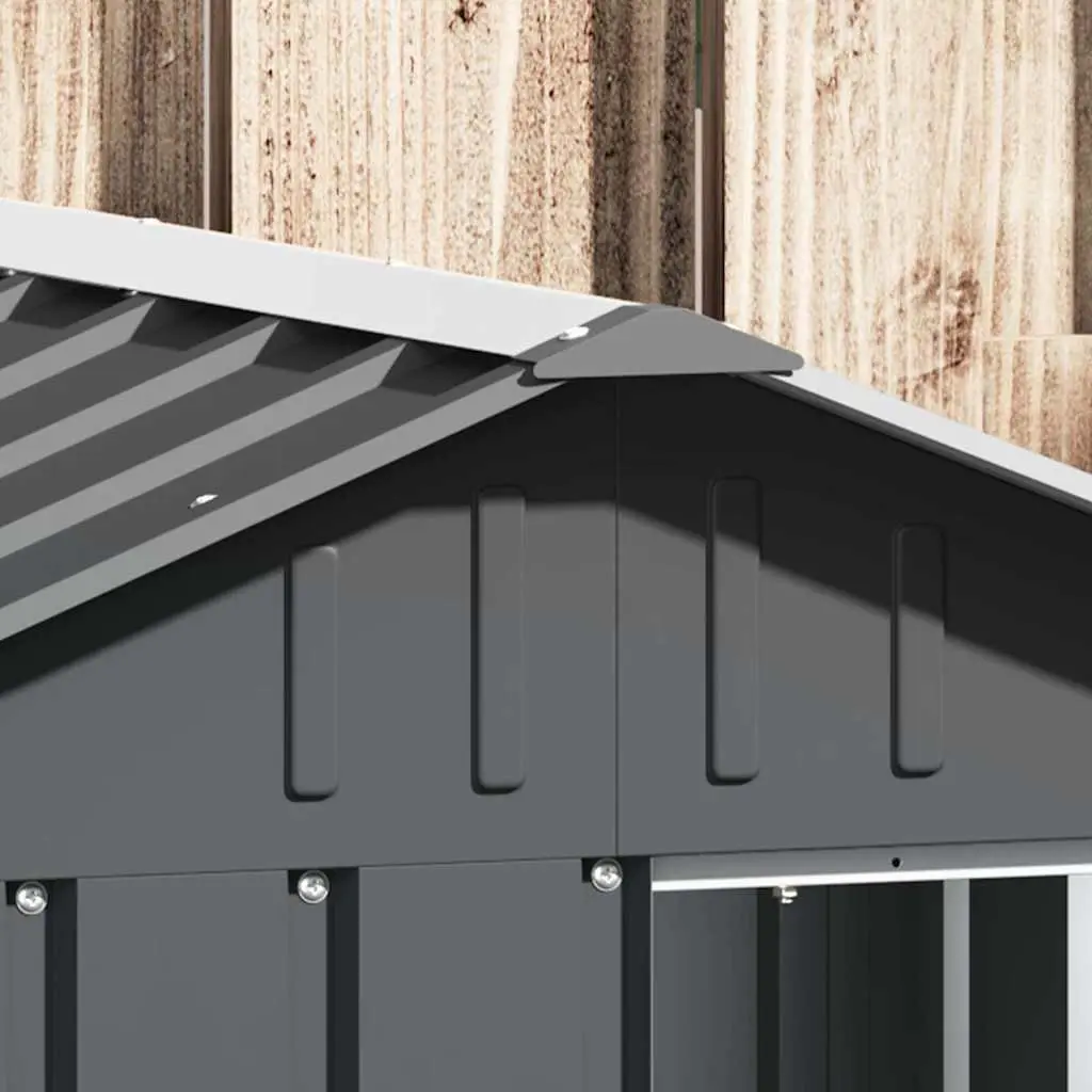 Dog Kennel Galvanised Steel Outdoor Shelter Anthracite 116.5 x 103 x 81.5 cm
