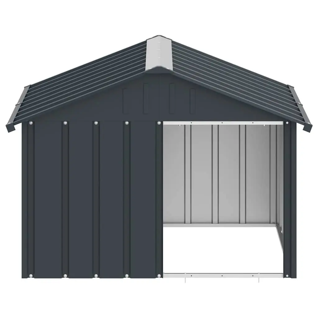 Dog Kennel Galvanised Steel Outdoor Shelter Anthracite 116.5 x 103 x 81.5 cm