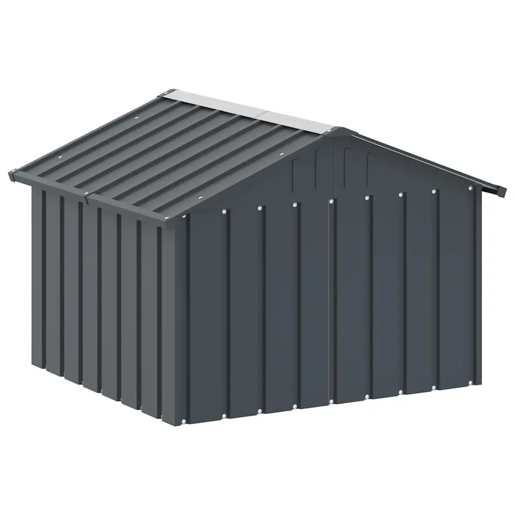 Dog Kennel Galvanised Steel Outdoor Shelter Anthracite 116.5 x 103 x 81.5 cm