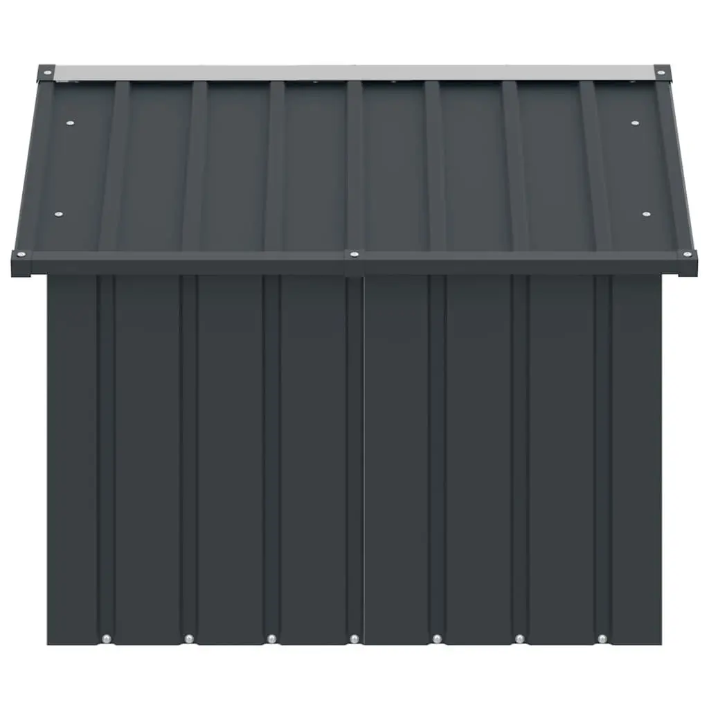 Dog Kennel Galvanised Steel Outdoor Shelter Anthracite 116.5 x 103 x 81.5 cm