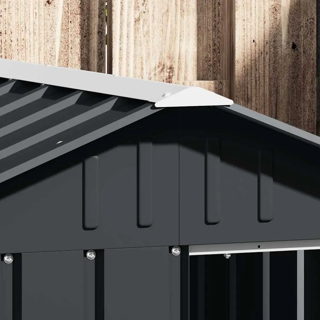 Dog House Outdoor Kennel Shelter Galvanised Steel Anthracite 116.5 x 153 x 81.5 cm