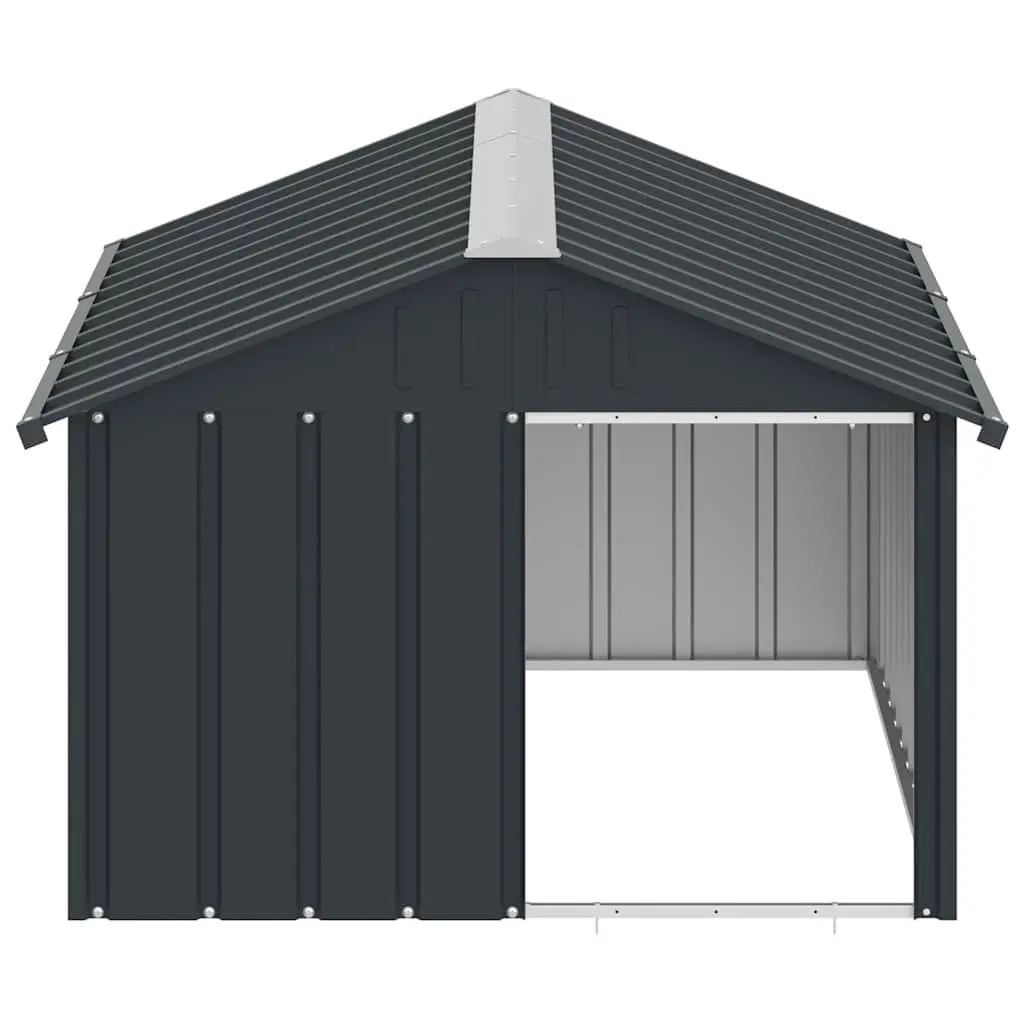 Dog House Outdoor Kennel Shelter Galvanised Steel Anthracite 116.5 x 153 x 81.5 cm