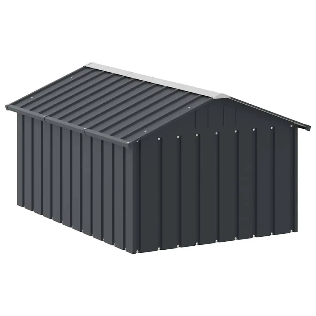 Dog House Outdoor Kennel Shelter Galvanised Steel Anthracite 116.5 x 153 x 81.5 cm