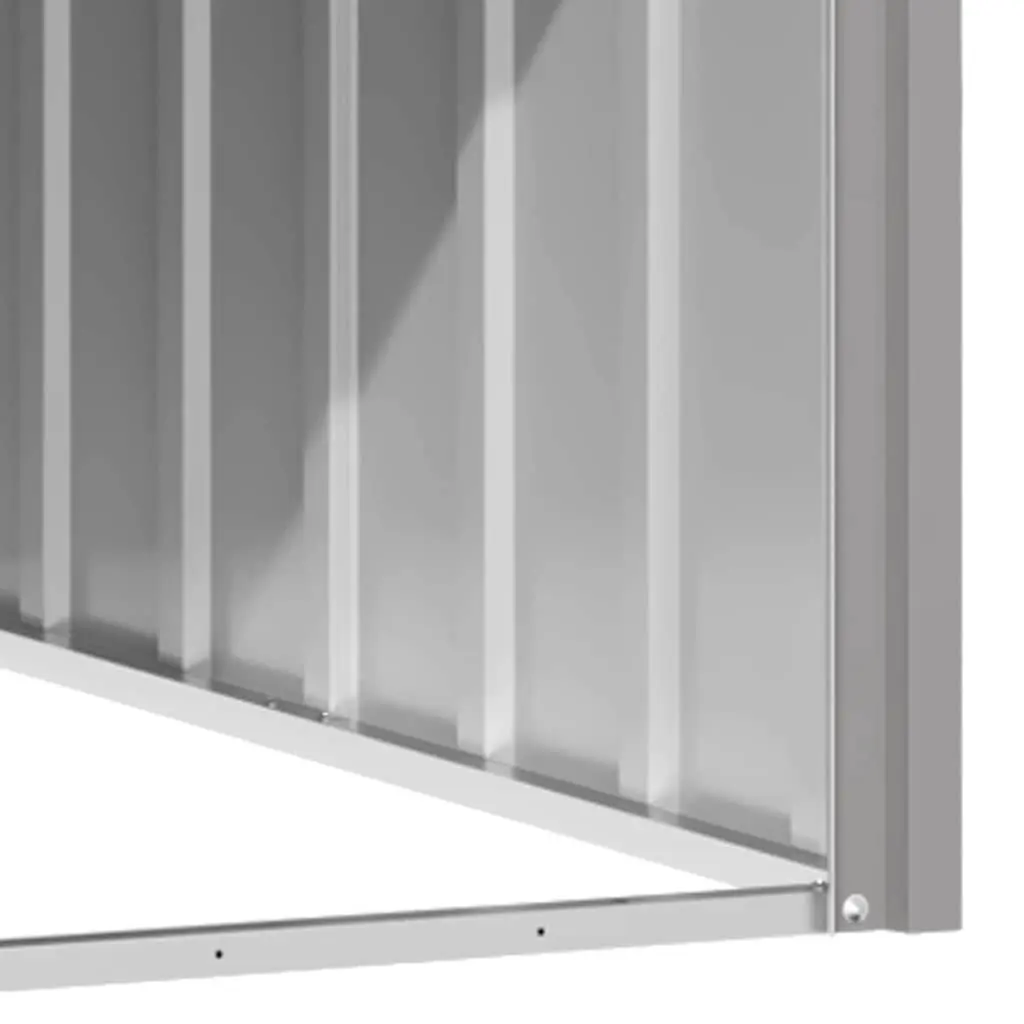 Dog House Grey Outdoor Kennel Shelter Galvanised Steel 116.5 x 103 x 81.5 cm