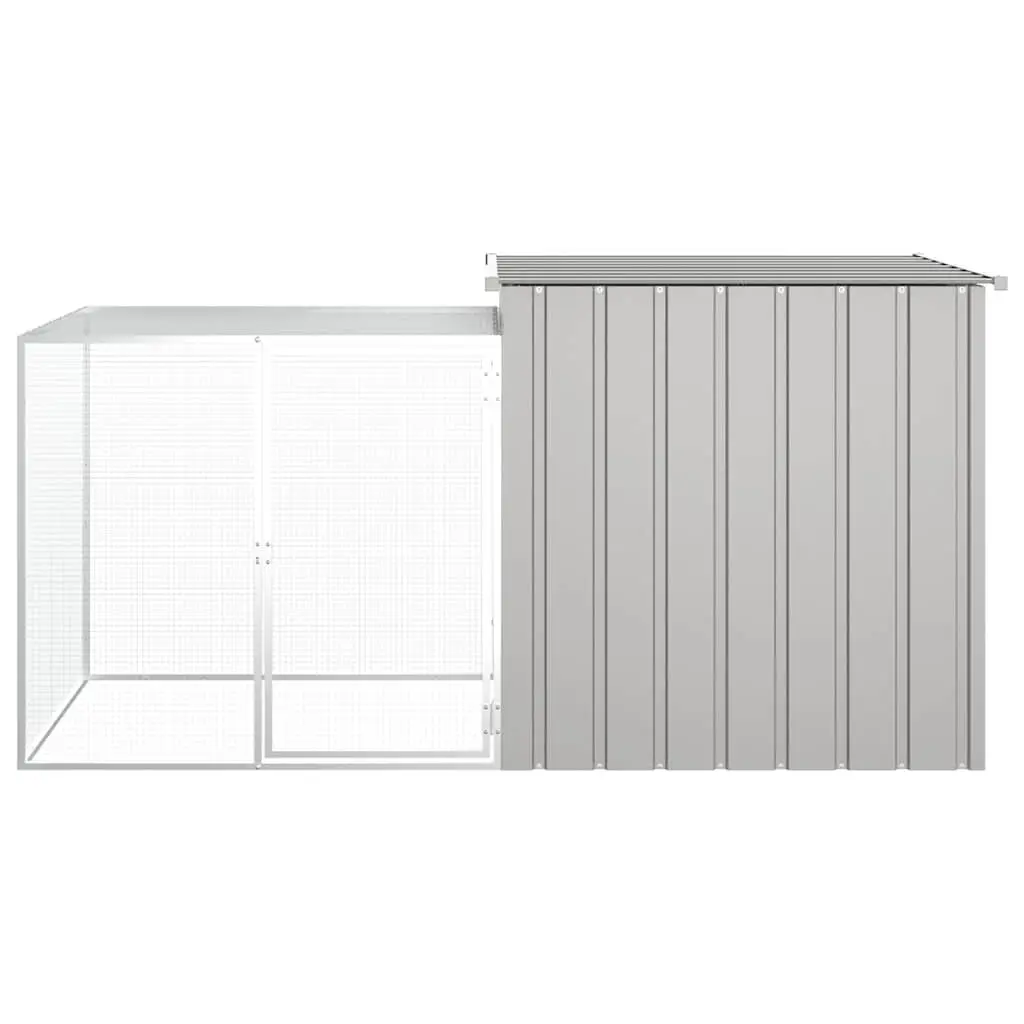 Galvanised Steel Chicken Cage Outdoor Run House for Small Animals Grey 200x91x100cm