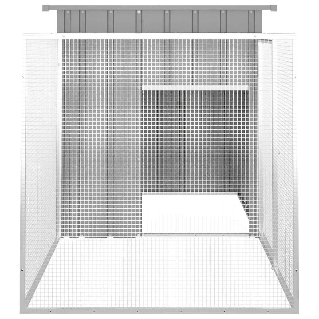 Galvanised Steel Chicken Cage Outdoor Run House for Small Animals Grey 200x91x100cm