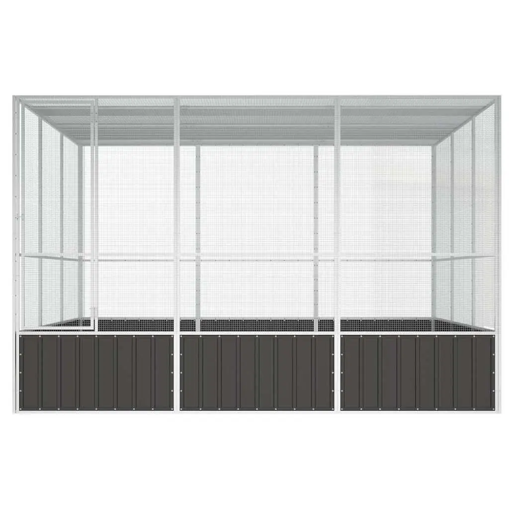 Bird Cage Large Anthracite Outdoor Aviary Galvanised Steel Frame Ventilated