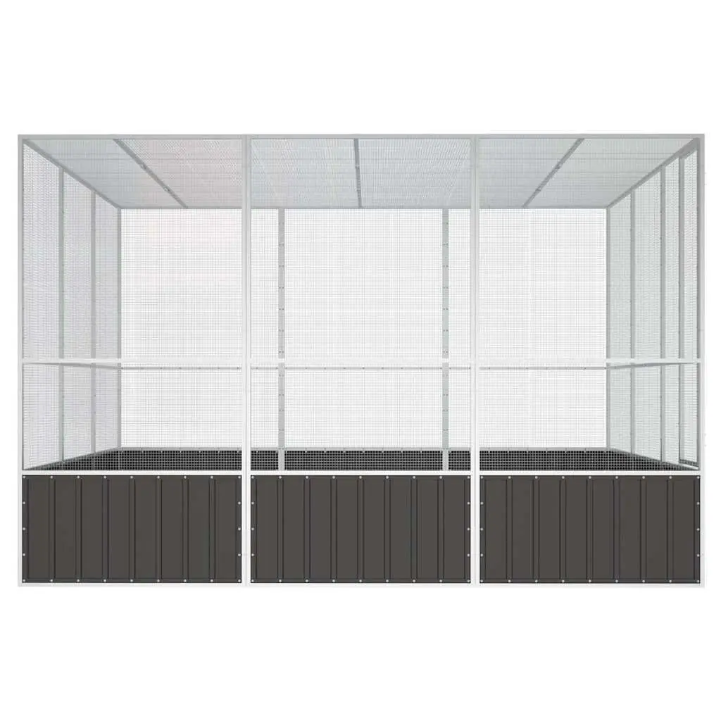 Bird Cage Large Anthracite Outdoor Aviary Galvanised Steel Frame Ventilated