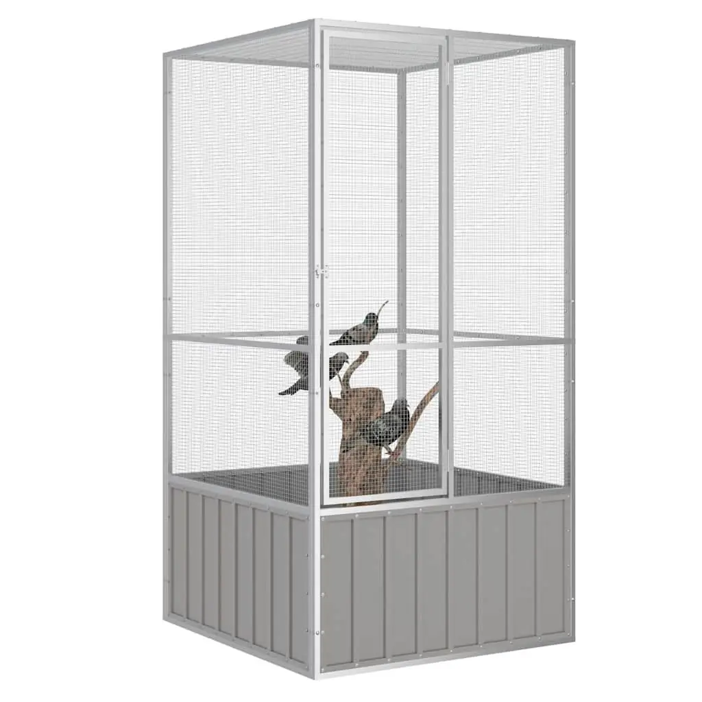Bird Cage Grey Large Aviary Galvanised Steel Frame