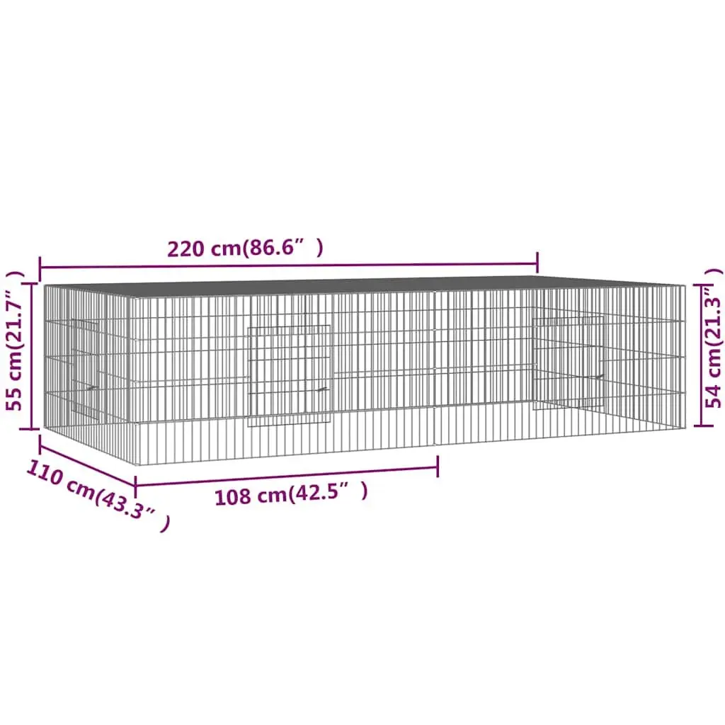 Rabbit Cage 2-Panel Small Animal Hutch Playpen Run Pet Housing Enclosure