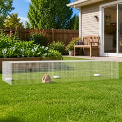 3-Panel Rabbit Cage Small Animal Hutch Run Enclosure Galvanised Iron