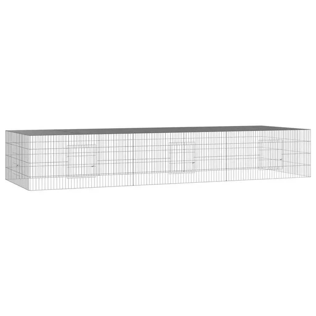 3-Panel Rabbit Cage Ventilated Wire Frame Galvanised Iron 325 x 109 x 54 cm