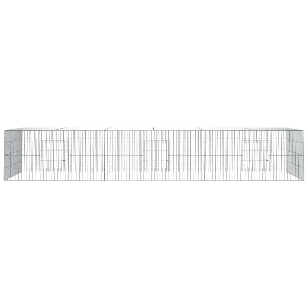3-Panel Rabbit Cage Ventilated Wire Frame Galvanised Iron 325 x 109 x 54 cm